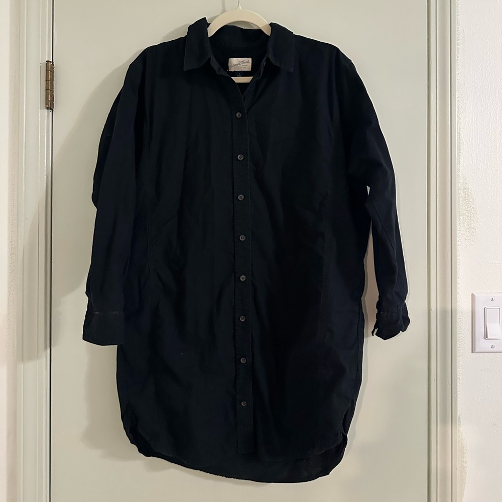 Universal Thread Black Collared Shirt Dress